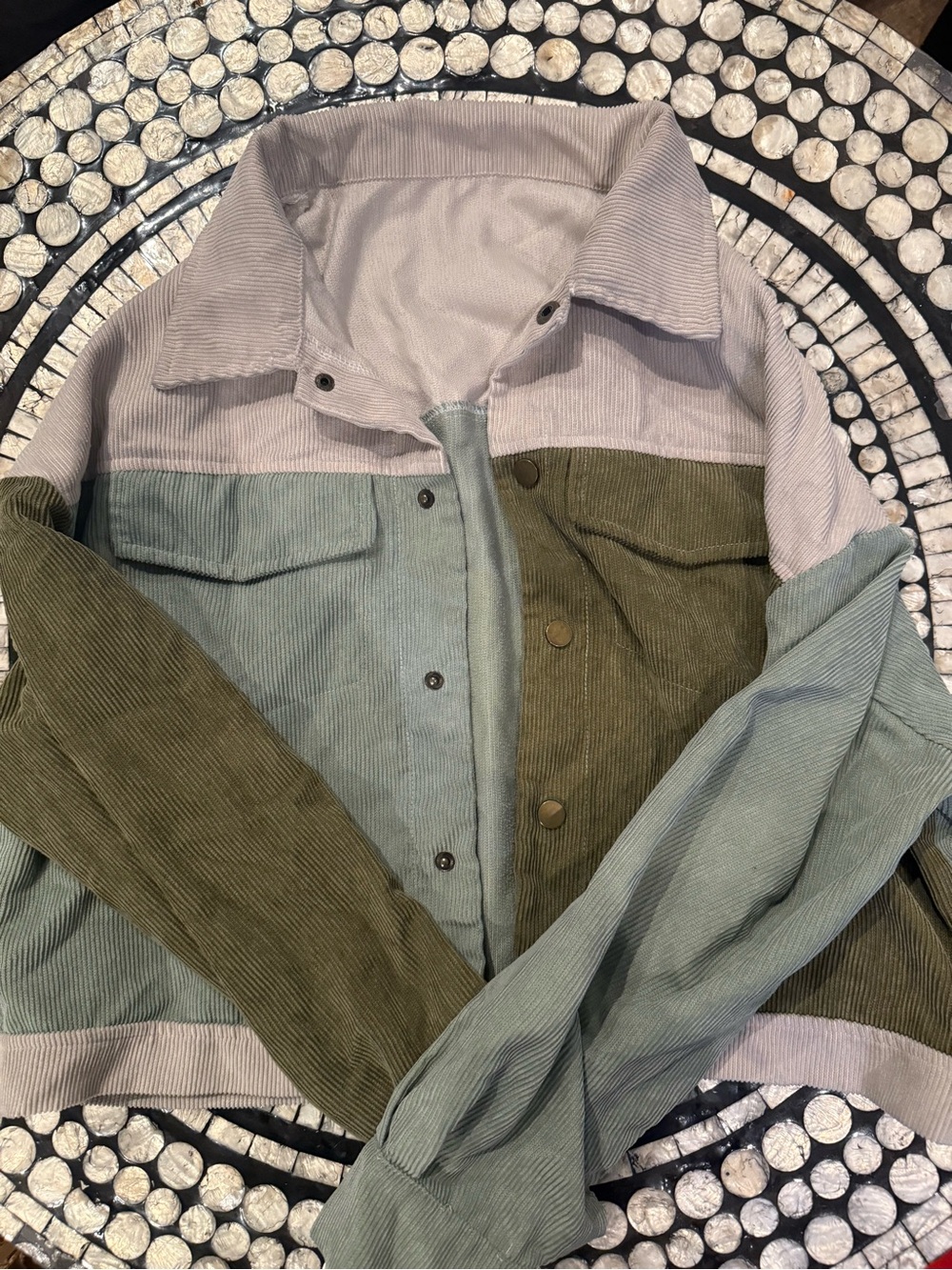 Shein Colorblock Corduroy Jacket